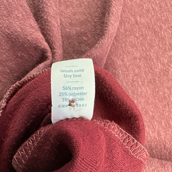 Marine Layer Henley Shirt Mens Large Burgundy Long Sleeve Comfort Rayon Blend - Picture 5 of 8